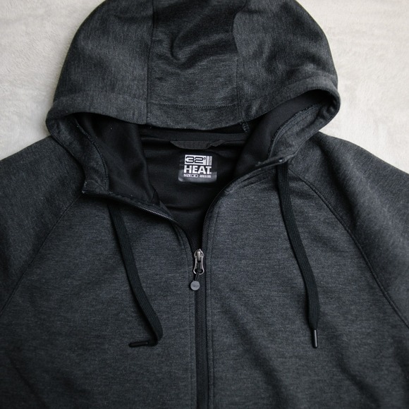 32 Degrees Heat Hoodie Jacket Full Zip Mens Size Dark‎ Gray Hooded - Picture 2 of 8